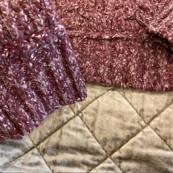 Free People Berry color Crop Slouch Sweater Size L - Picture 4 of 11